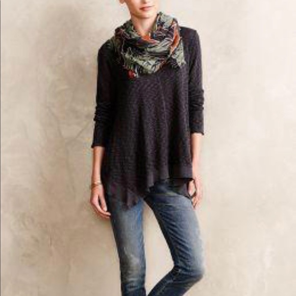 Anthropologie left of center dark gray long sleeve - Picture 2 of 9